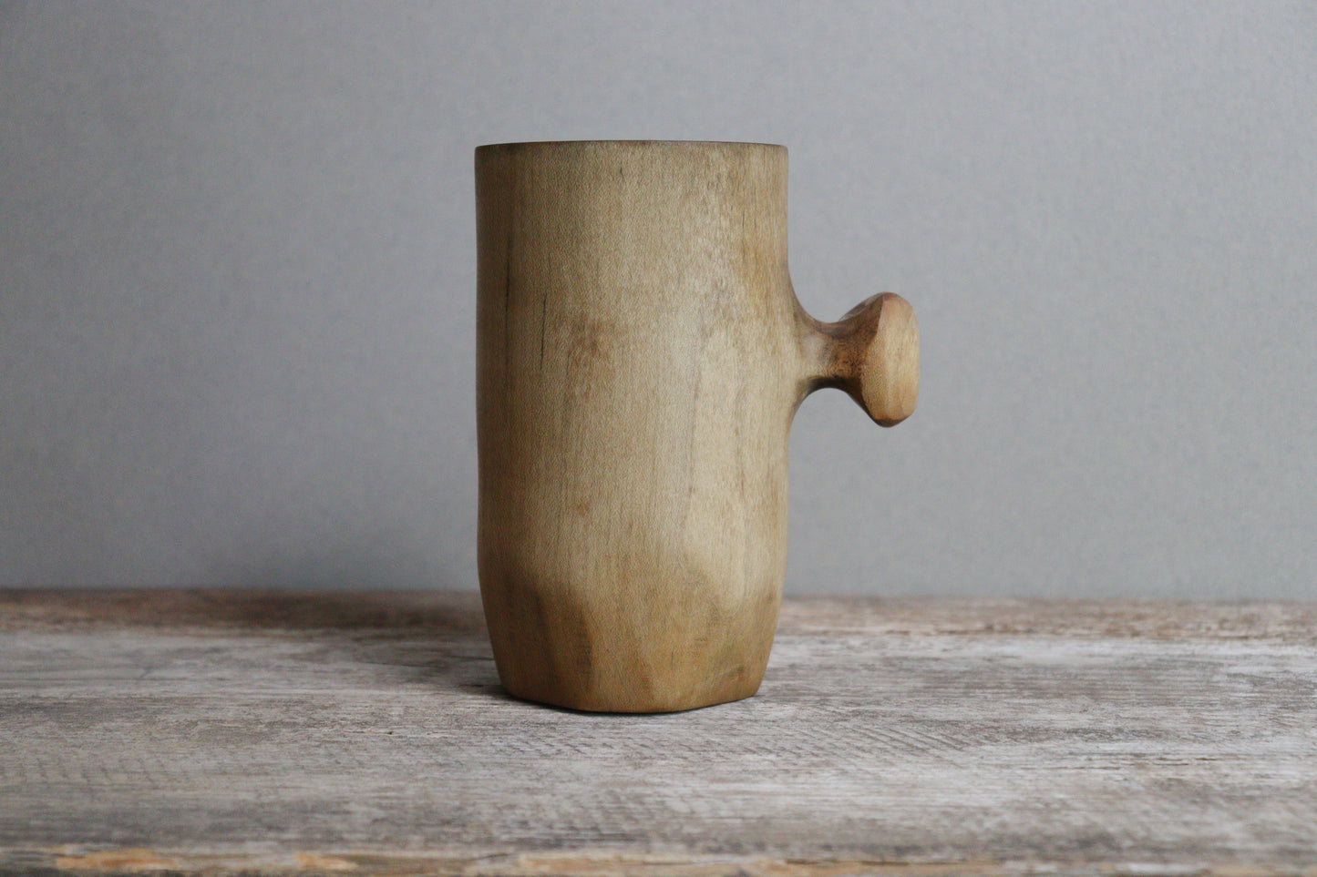 darkened maple knobby mug