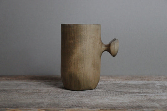 darkened maple knobby mug